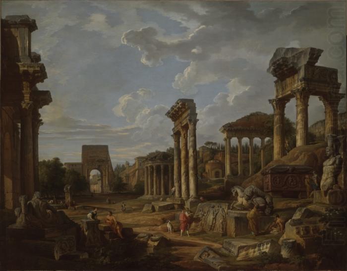 A Capriccio of the Roman Forum, Giovanni Paolo Panini